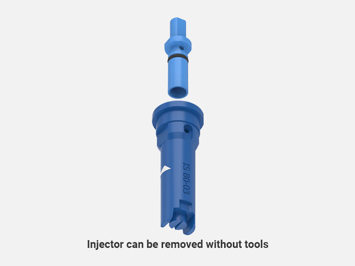 Toolless removable injector of Air-injector off center nozzles IS 80
