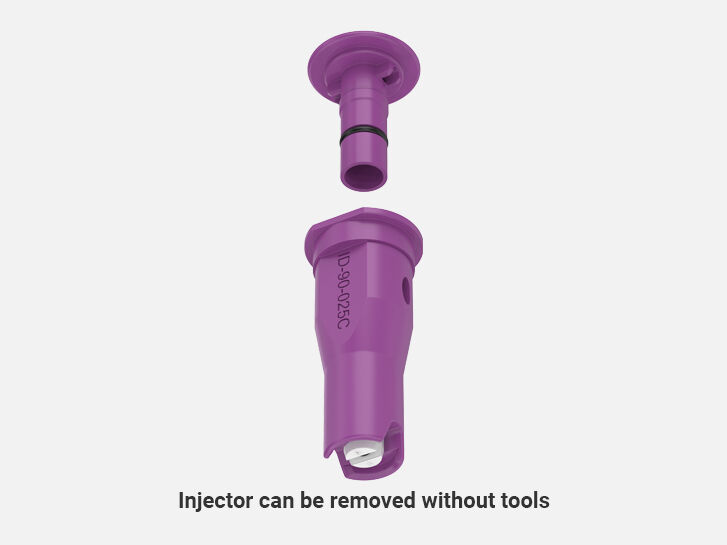 Toolless removable injector of Air-injector flat spray nozzles ID 90