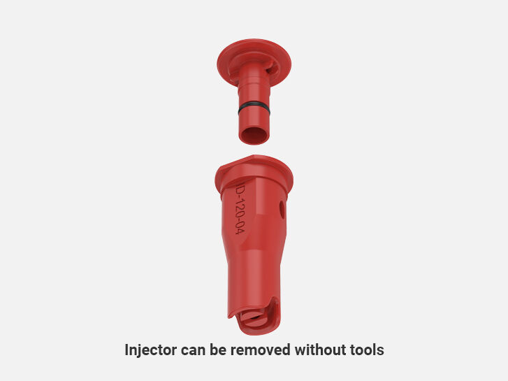 Toolless removable injector of the Air-Injector flat spray nozzles ID3
