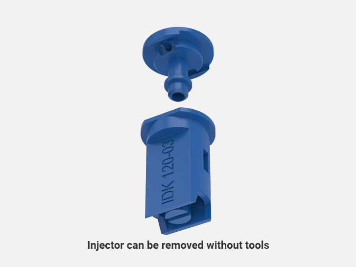 Toolless removable injector of Air-injector flat spray compact nozzles IDK