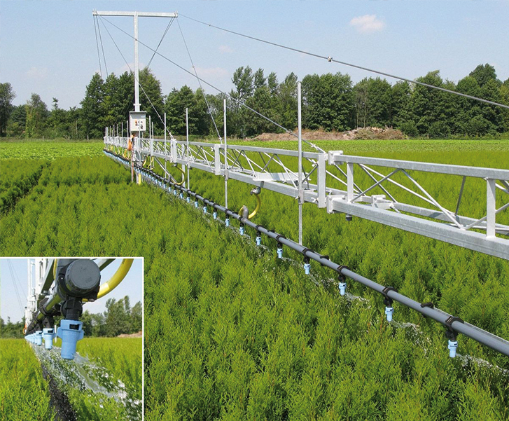 温室の灌漑用の散水トロリー